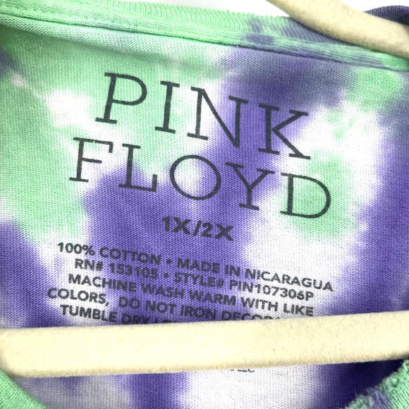 Pink Floyd Animals Pig Logo Tie Dye Cotton T-Shirt Purple Blue Size 1X/2X NWOT - Picture 3 of 10